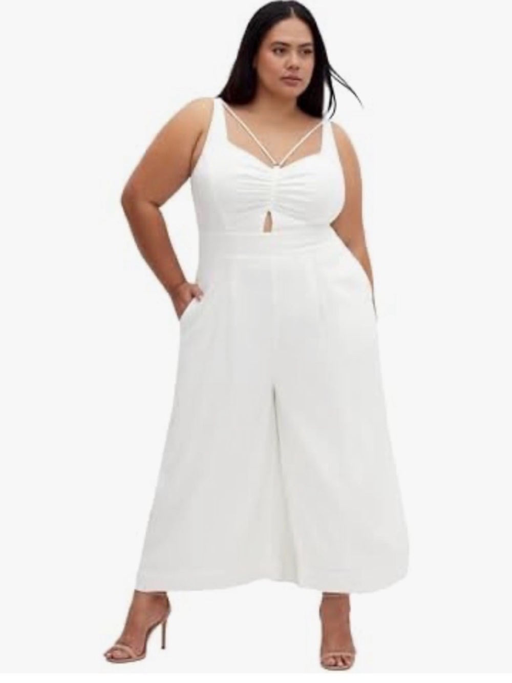 CITY CHIC Paradise Plus Size L(20) Jumpsuit Ivory NWT $119